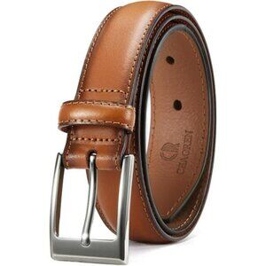 Mens Leather Dress Belt Classic Formal Belt for Suit Pants Work or Wedding